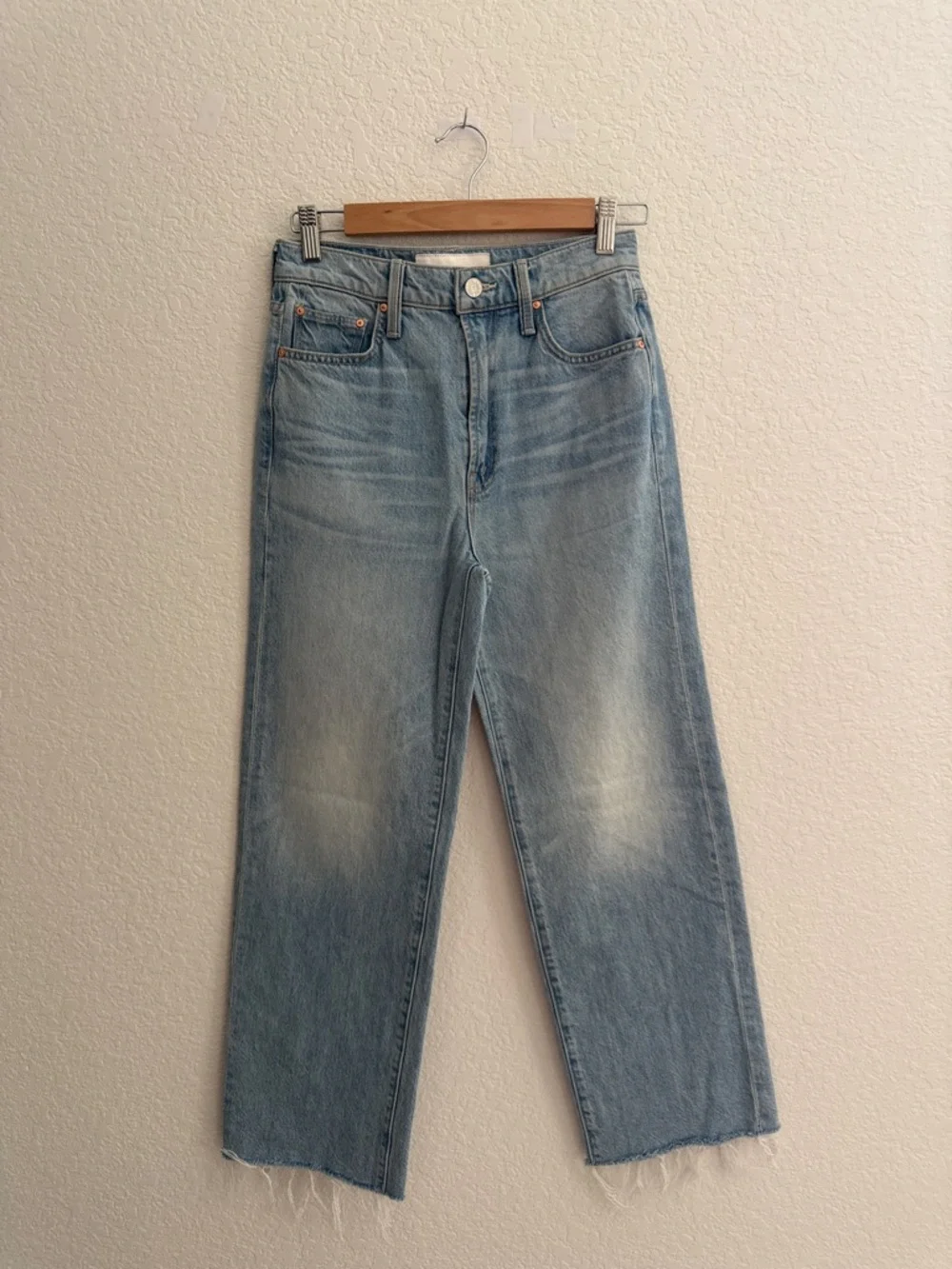 MOTHER "The Rambler Zip Ankle Fray" Blue Jeans Size 25 - Picture 3 of 16